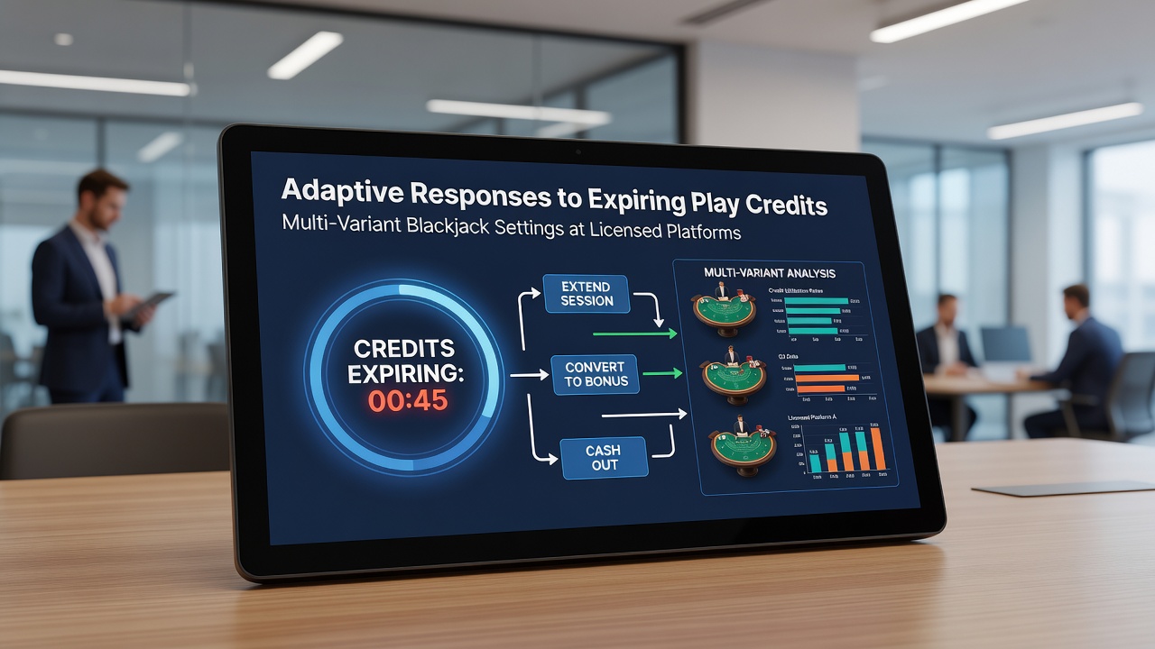 Players reviewing credit timelines across single-deck and multi-deck blackjack variants on licensed digital platforms