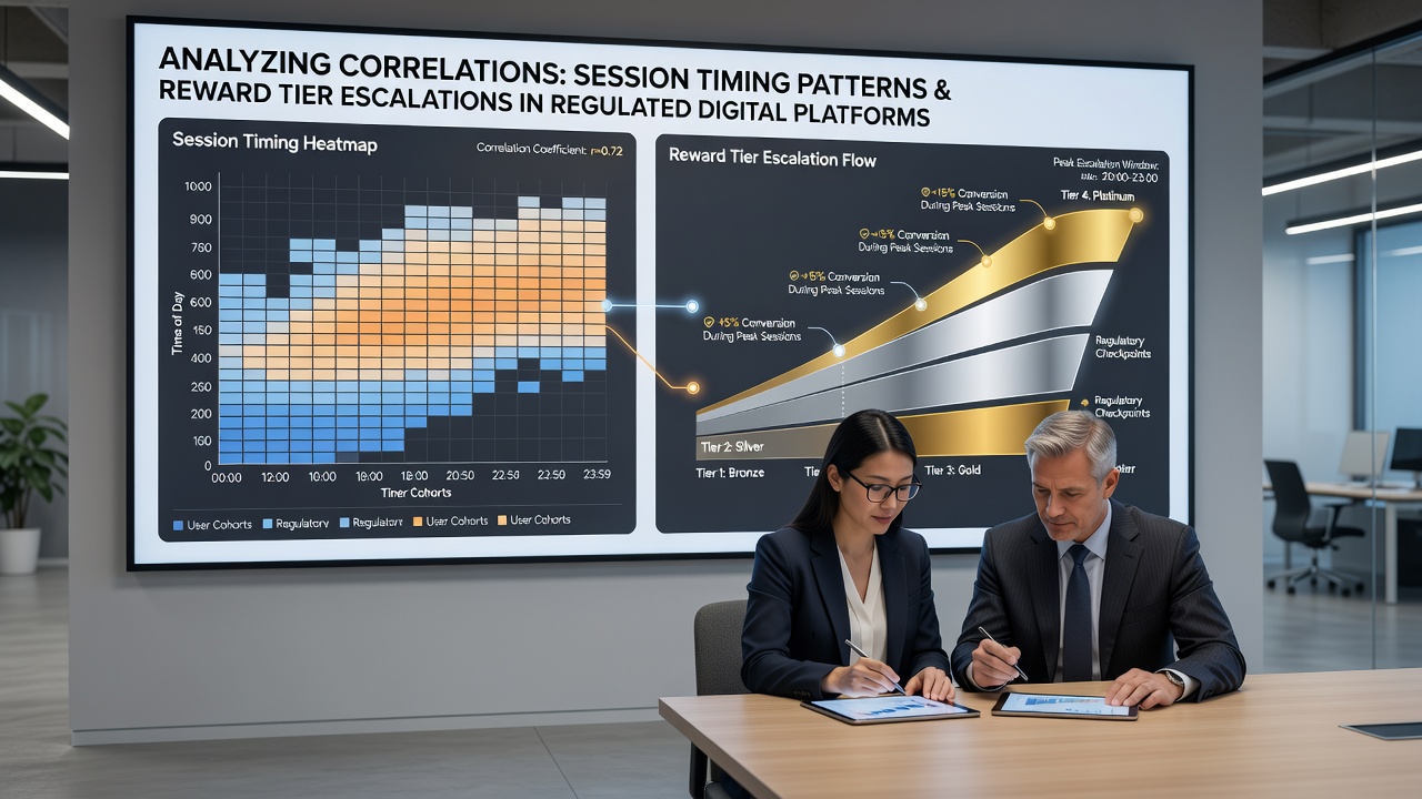 Graph illustrating reward tier escalation rates segmented by hourly session distribution across multiple regulated blackjack sites