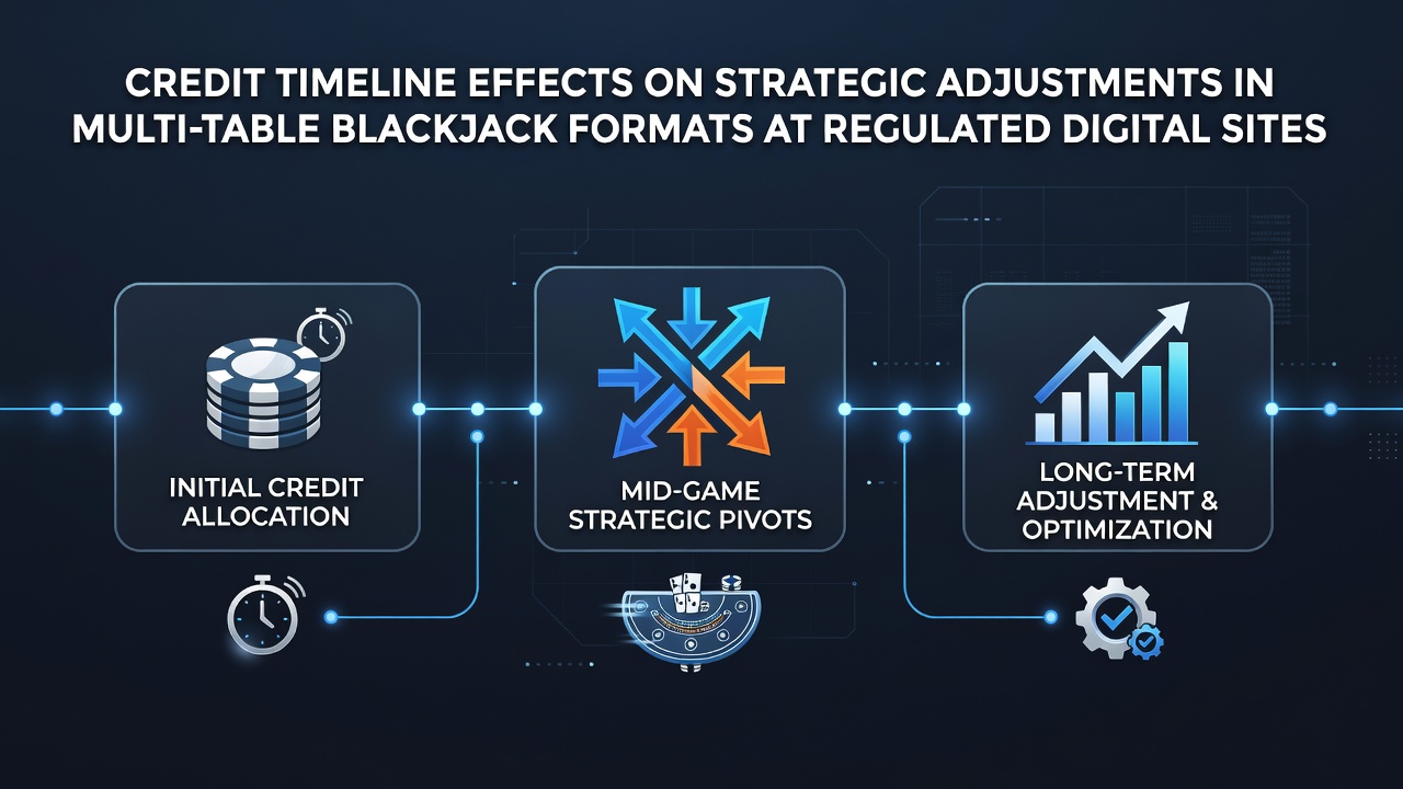 Multi-table blackjack interface showing credit timers and active sessions at a regulated digital platform