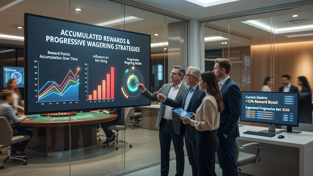 Detailed view of loyalty point dashboards and progressive bet adjustments displayed during online blackjack sessions at authorized venues
