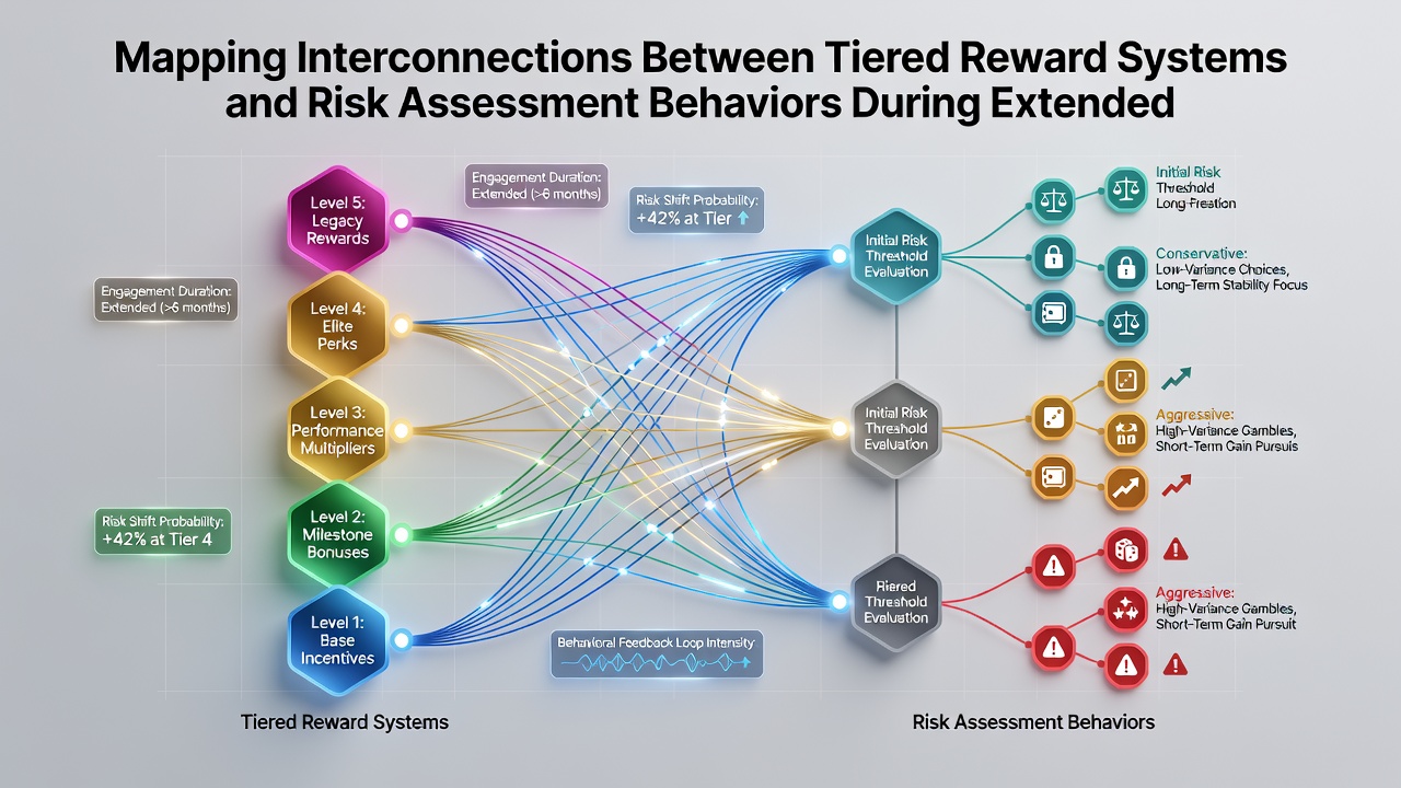 Chart illustrating changes in betting behavior across reward tiers during multi-hour online blackjack sessions
