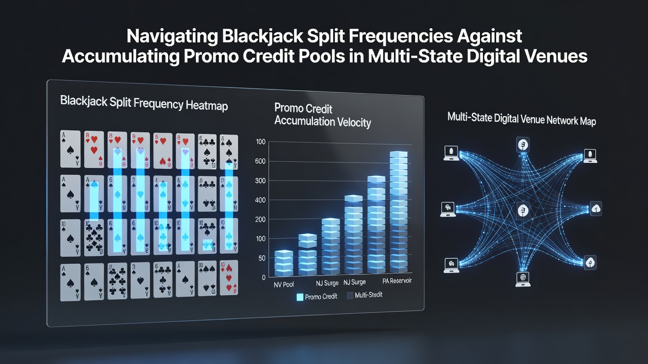 Blackjack table interface showing pair splitting options alongside accumulating promotional credit balances across state-regulated platforms