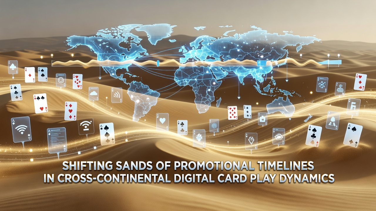 Global map overlay highlighting promotional timeline variations in digital card gaming regions