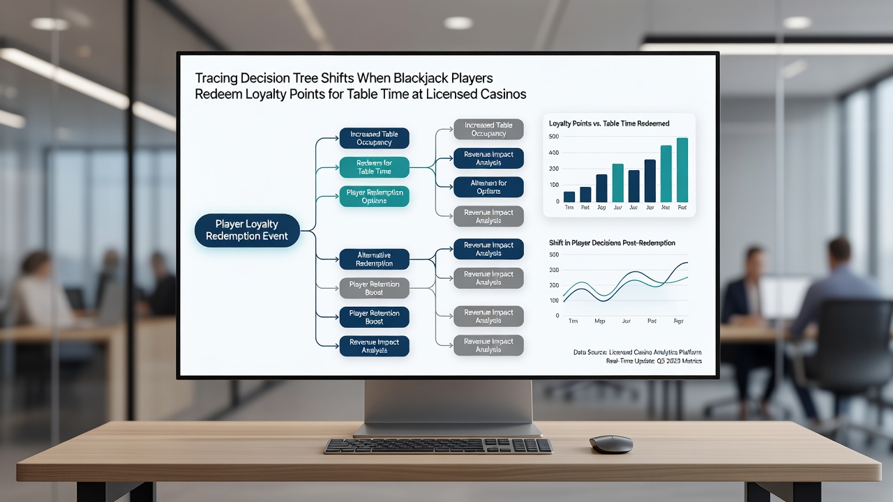 Chart displaying decision tree adjustments after loyalty point redemption in blackjack apps
