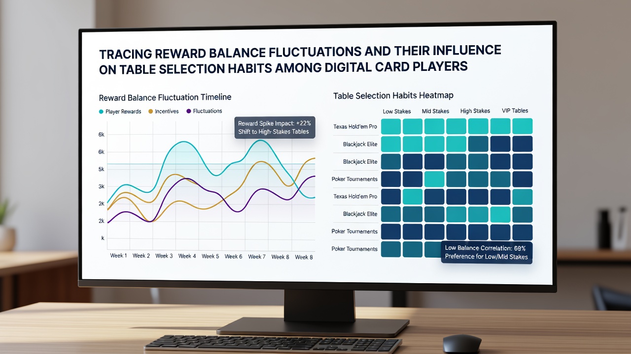 Analysis dashboard displaying participant table selection trends linked to reward balance changes